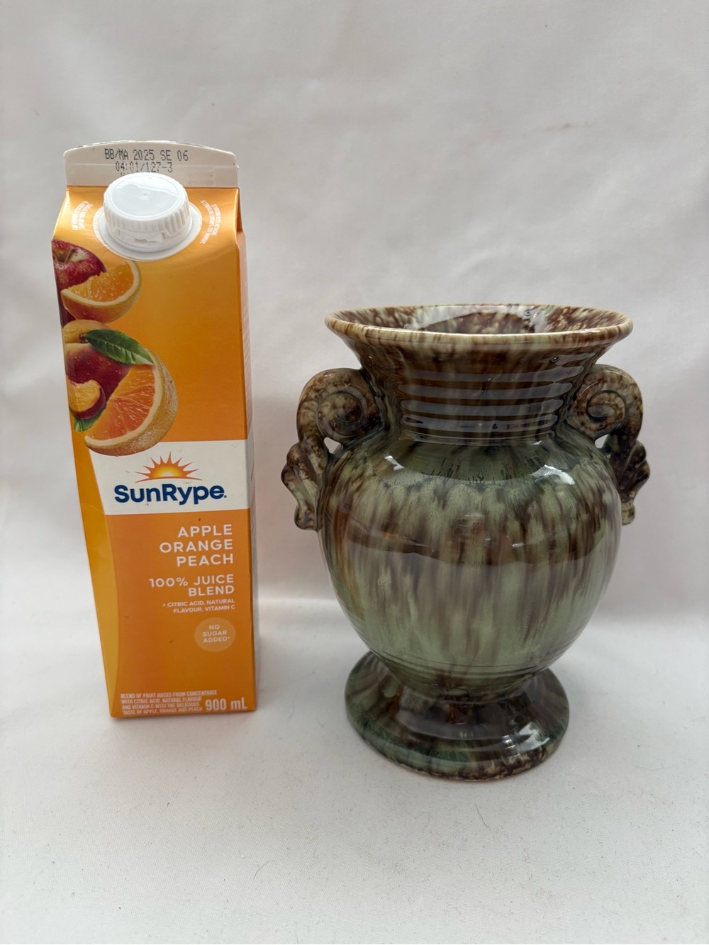 Old West Germany, drip glaze ceramic urn vase